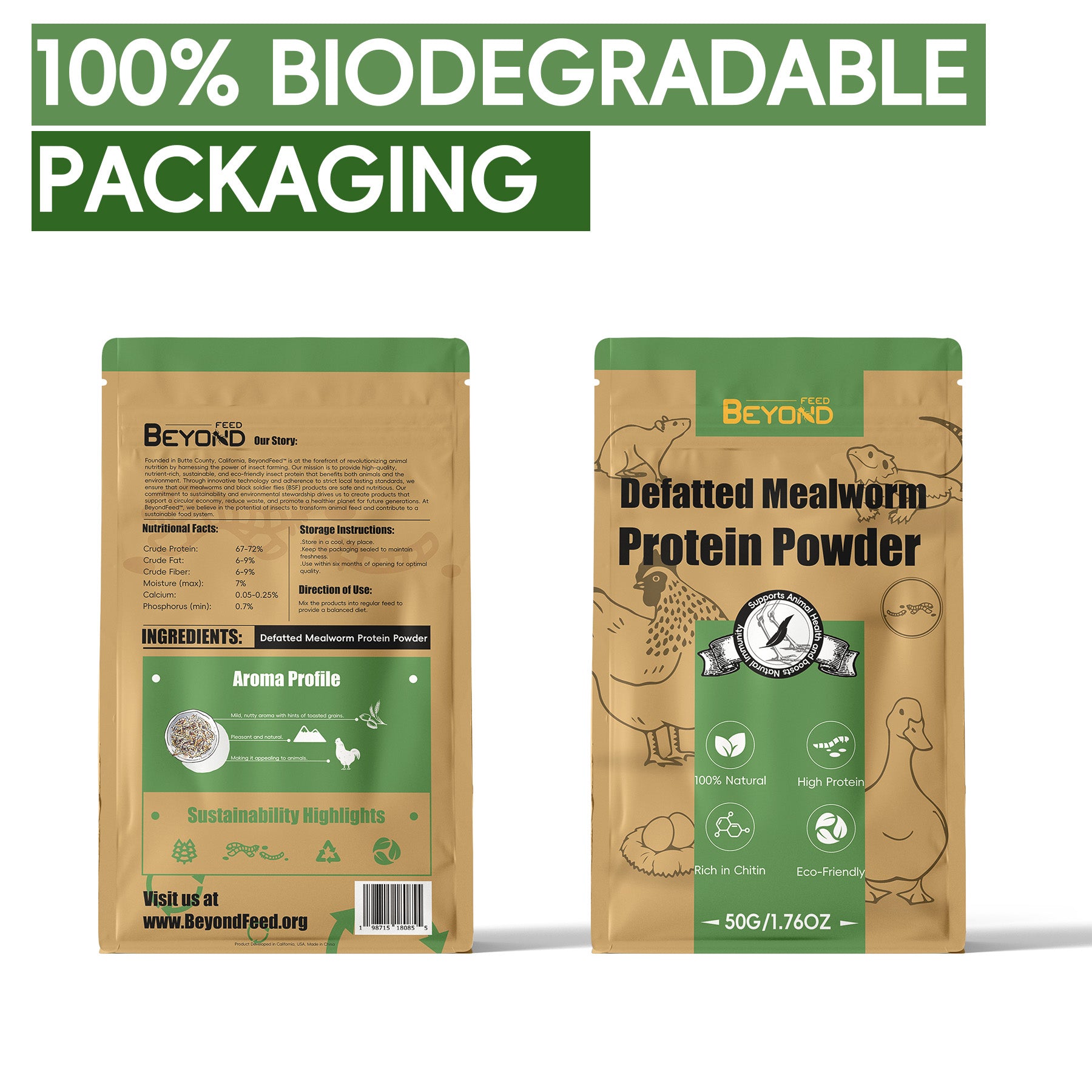 Polvo desgrasado de larvas de mosca soldado negra BeyondFeed™