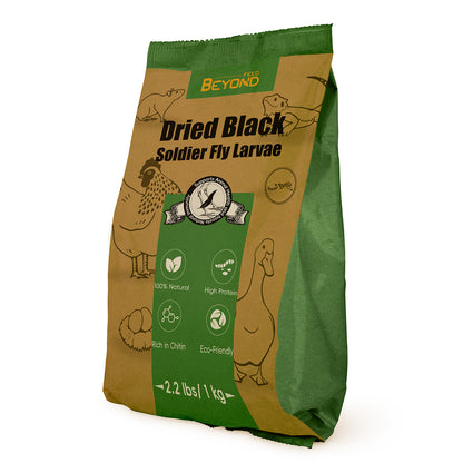 BeyondFeed™ Premium Black Solider Fly Larvae (BSFL) Supplement -50x More Calcium Than Mealworms. Whole Larvae, No Dust.