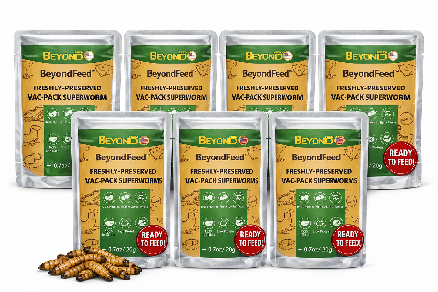 BeyondFeed™ USA Grown Freshly Preserved Feeder Insects | Mealworms, Superworms & Dubia Roaches