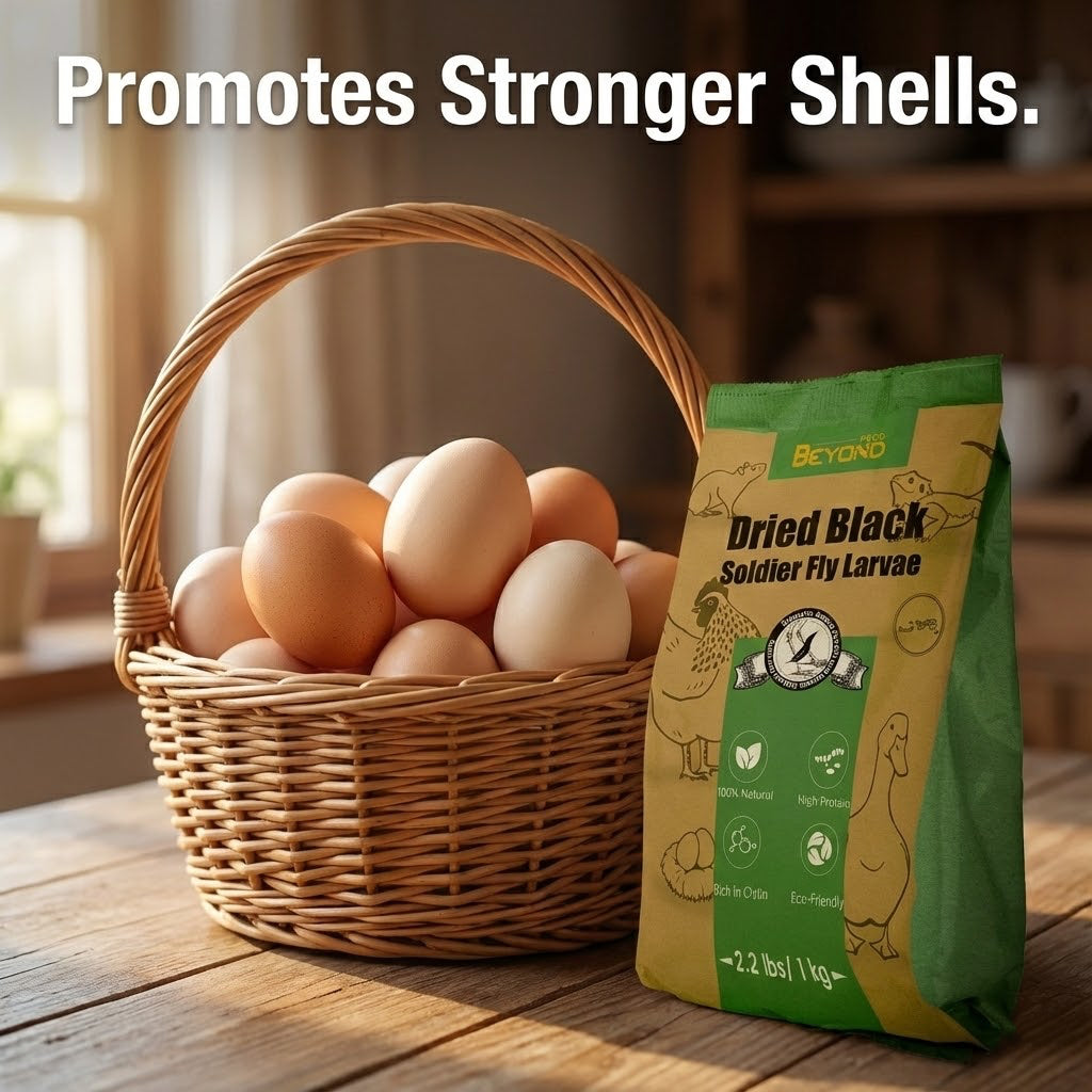 BeyondFeed™ Premium Black Solider Fly Larvae (BSFL) Supplement -50x More Calcium Than Mealworms. Whole Larvae, No Dust.